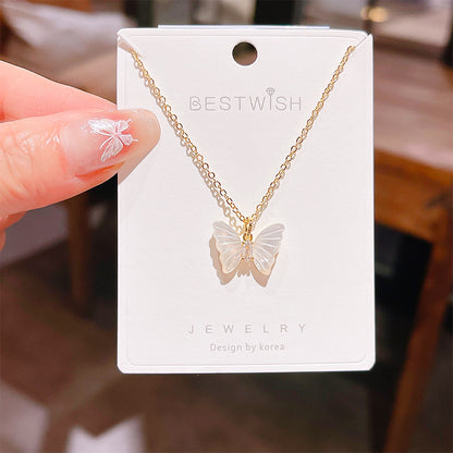 18K Thick Gold Color Retaining Quality Affordable Luxury Style Pearl Shell Necklace Korean Style Affordable Luxury Fashion High-Grade Clavicle Necklace