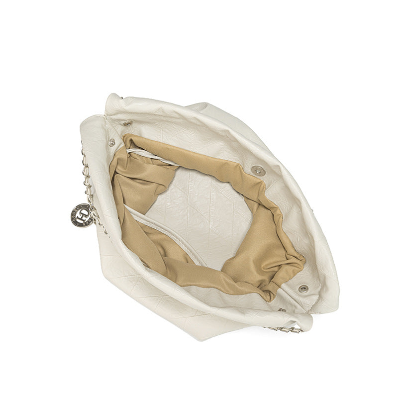2025 niche design, underarm chain bag, single shoulder mother and child bag, simple soft leather, large-capacity tote bag, commuter women's bag.