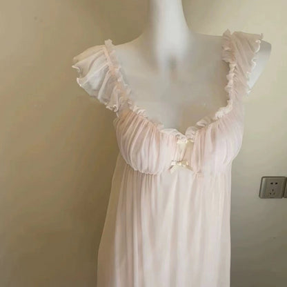 2025 Afternoon tea,  princess nightdress with chest pad, sweet girl skin-friendly and comfortable pajamas, loungewear, fairy pure desire skirt