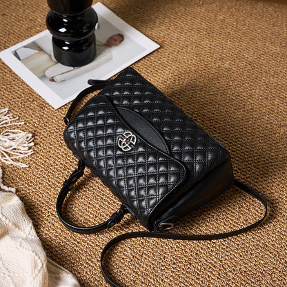 VAKKV 2025 Leather women's bag popular spring and summer new fashion diamond chain handbag premium versatile shoulder messenger big bag tide