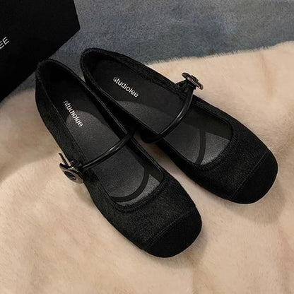 2025 Spot sheepskin version~ Versatile commuter temperament round head with retro leopard print inner height increase Mary Jane single shoes ol