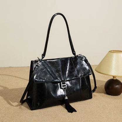 2025 Shoulder bag women's popular new rodeo tote bag fashionable and simple commuter bag high-end sense large-capacity women's bag