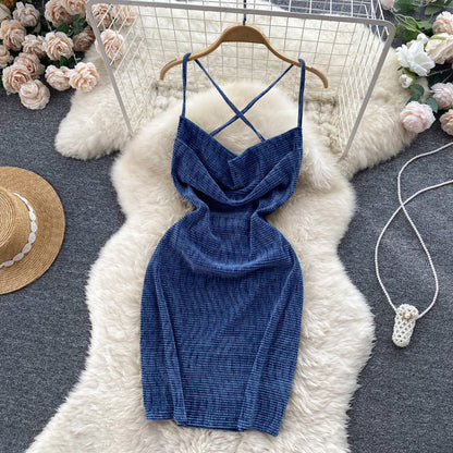 VAKKV Sexy Tight Dress Summer Backless Women Holiday Dress P222