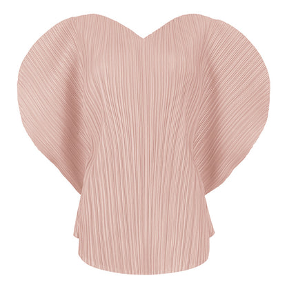 Tianpei summer new v-neck t-shirt women's Korean version temperament loose short-sleeved niche love pleated top women's