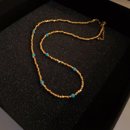 New Chinese Style Light Luxury Agate Pearl Crystal Necklace Versatile High-Grade Clavicle Chain Niche Ethnic Style Jewelry Wholesale