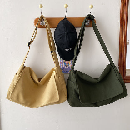 VAKKV Shoulder bag women's  new student sports messenger bag men's Korean version ins canvas messenger bag couple backpack