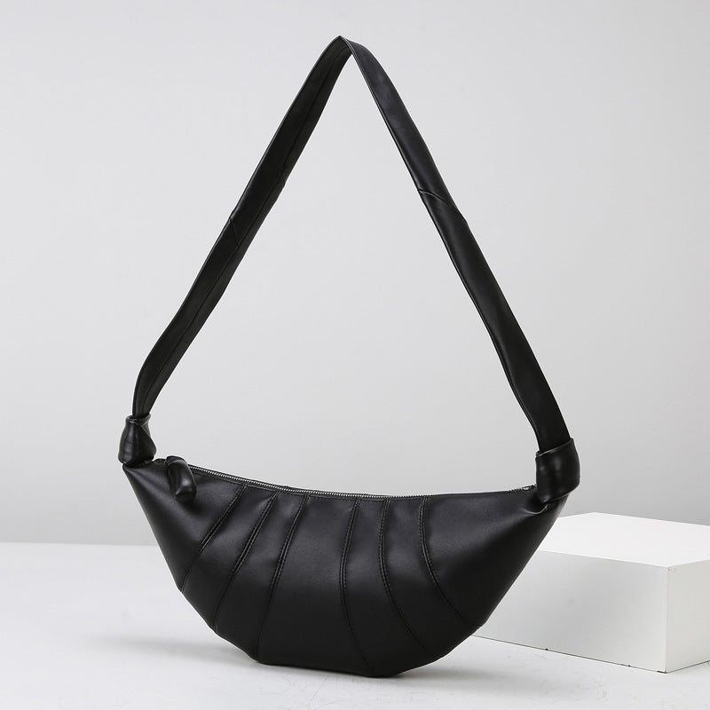 2025 Croissant bag Croissant bag Women's messenger bag Soft leather texture Niche lazy wind bag Women's popular new trendy dumpling bag