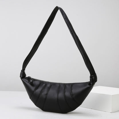 2025 Croissant bag Croissant bag Women's messenger bag Soft leather texture Niche lazy wind bag Women's popular new trendy dumpling bag
