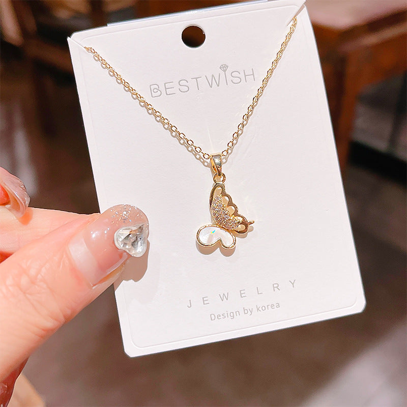 18K Thick Gold Color Retaining Quality Affordable Luxury Style Pearl Shell Necklace Korean Style Affordable Luxury Fashion High-Grade Clavicle Necklace