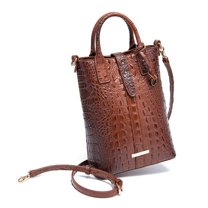VAKKV New Popularan, 2025n and Middle Eastern New  independent station portable messenger retro women's bag multi-color concave and convex crocodile pattern