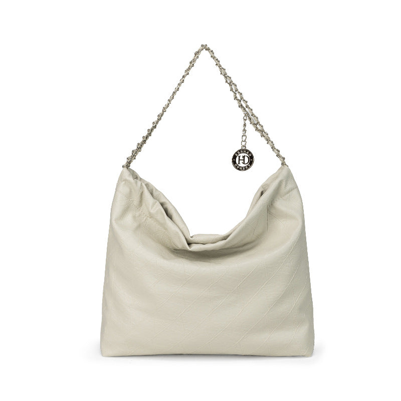 2025 niche design, underarm chain bag, single shoulder mother and child bag, simple soft leather, large-capacity tote bag, commuter women's bag.