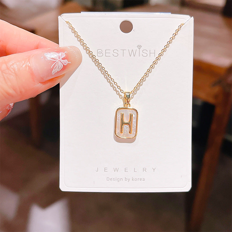 18K Thick Gold Color Retaining Quality Affordable Luxury Style Pearl Shell Necklace Korean Style Affordable Luxury Fashion High-Grade Clavicle Necklace