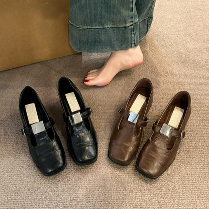 2025  Hot style retro light mouth single shoes women's middle heel autumn and winter new  high heels fashion thick heel Mary Jane small leather shoes