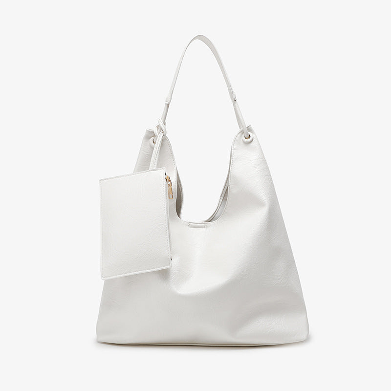 2025 n simple retro large-capacity bag women's popular new fashion commuter tote bag casual texture single shoulder axillary