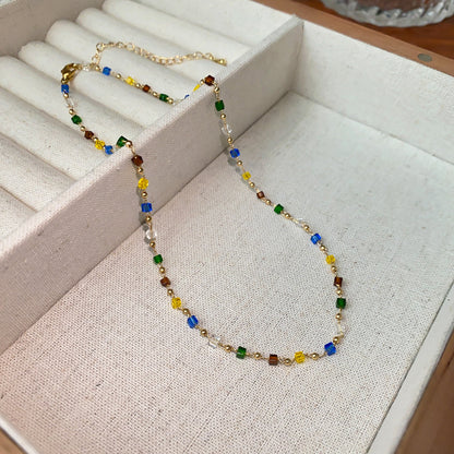 New Chinese Style Light Luxury Agate Pearl Crystal Necklace Versatile High-Grade Clavicle Chain Niche Ethnic Style Jewelry Wholesale