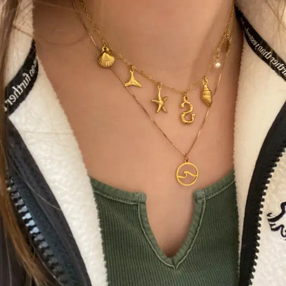 Hot Bubble 26 Letter Necklace Stainless Steel Bamboo Letter Ocean Necklace Case Letter Necklace Wholesale