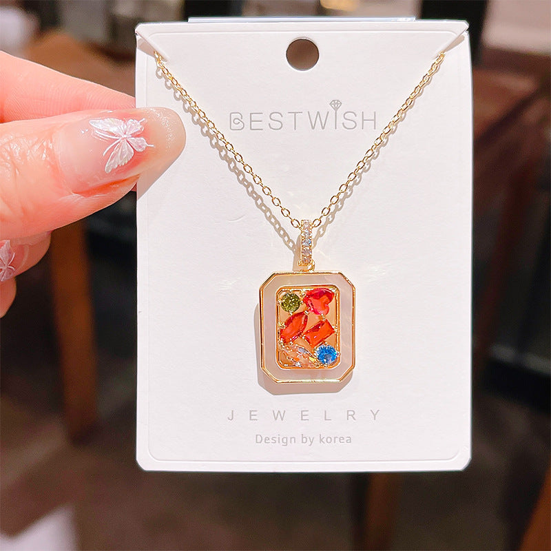 18K Thick Gold Color Retaining Quality Affordable Luxury Style Pearl Shell Necklace Korean Style Affordable Luxury Fashion High-Grade Clavicle Necklace