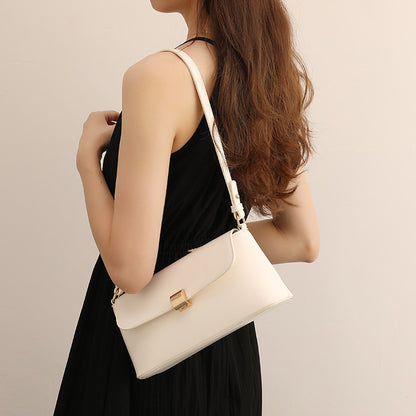 2025 Korean version of fashion bag simple atmosphere baguette bag popular new versatile shoulder underarm bag texture messenger bag