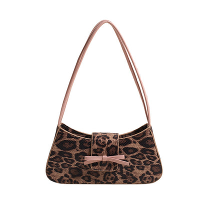 VAKKV 2025 Premium sense niche leopard print bag women's popular new popular versatile shoulder underarm bag Spice girl style small bag
