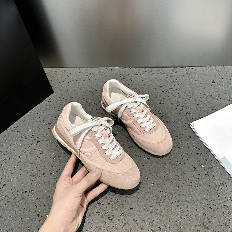 2025 spring and summer new splicing sports and leisure women's de new retro contrasting colors jogging student tide shoes women