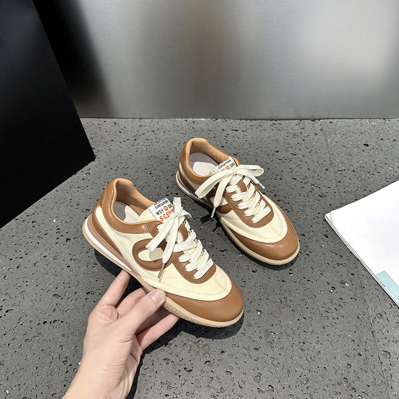 2025 spring and summer new splicing sports and leisure women's de new retro contrasting colors jogging student tide shoes women