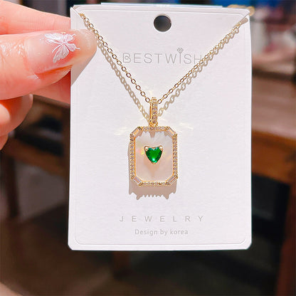 18K Thick Gold Color Retaining Quality Affordable Luxury Style Pearl Shell Necklace Korean Style Affordable Luxury Fashion High-Grade Clavicle Necklace