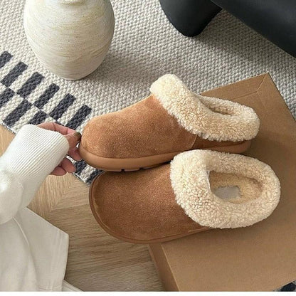 2025  One pedal Boken half-drag women's fluffy Birkenstocks bag head muller shoes small potato lazy snow boots