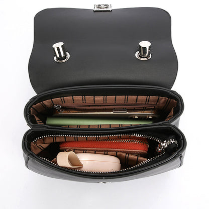 2025 Bag popular autumn new temperament saddle bag niche high sense contrasting color messenger bag popular versatile bag women