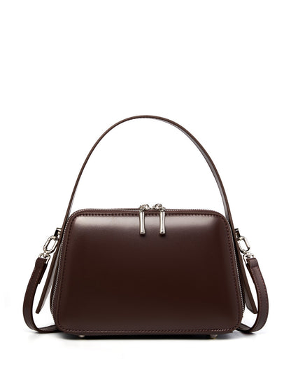 2025 Commuter leather small square bag versatile portable women's bag popular autumn and winter new niche design shoulder messenger bag