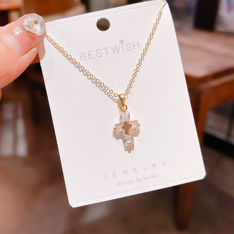 18K Thick Gold Color Retaining Quality Affordable Luxury Style Pearl Shell Necklace Korean Style Affordable Luxury Fashion High-Grade Clavicle Necklace
