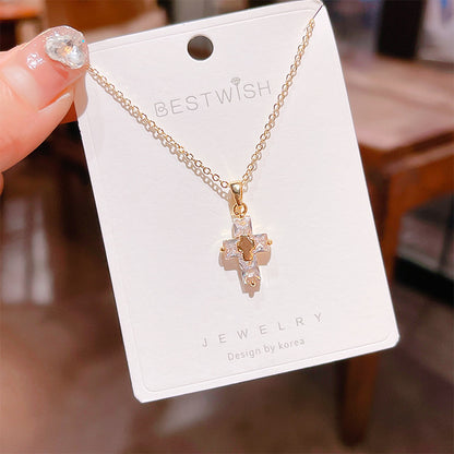 18K Thick Gold Color Retaining Quality Affordable Luxury Style Pearl Shell Necklace Korean Style Affordable Luxury Fashion High-Grade Clavicle Necklace
