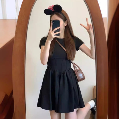 Black Skirt  New Small Size Dress Women's Design Slimming Tea Break  Skirt