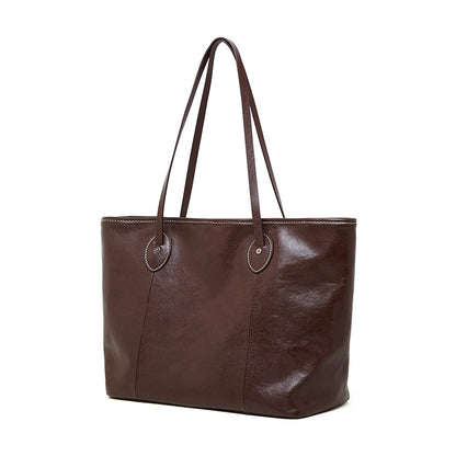 2025 Commuter big bag  autumn and winter new first-layer cowhide versatile women's bag shoulder tote bag fashion underarm bag