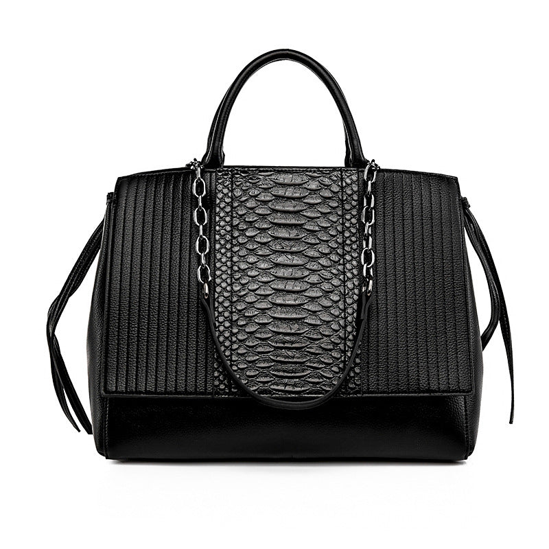 2025 handbag texture crocodile pattern large-capacity shoulder bag autumn and winter new women's bag high-end light luxury tote bag