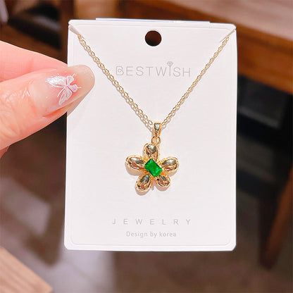 18K Thick Gold Color Retaining Quality Affordable Luxury Style Pearl Shell Necklace Korean Style Affordable Luxury Fashion High-Grade Clavicle Necklace