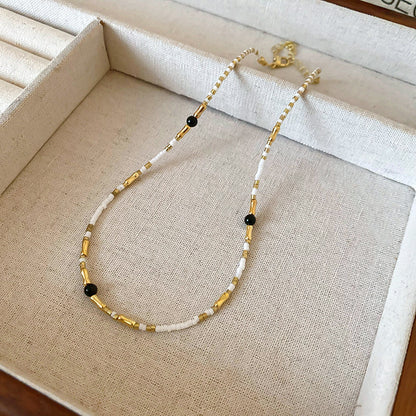New Chinese Style Light Luxury Agate Pearl Crystal Necklace Versatile High-Grade Clavicle Chain Niche Ethnic Style Jewelry Wholesale