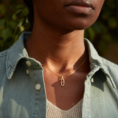 Cross-Border S925 Sterling Silver Letter Ring Buckle Necklace Niche Design  New Women's Clavicle Chain Advanced