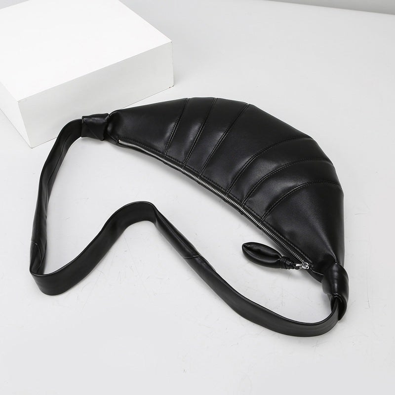 2025 Croissant bag Croissant bag Women's messenger bag Soft leather texture Niche lazy wind bag Women's popular new trendy dumpling bag