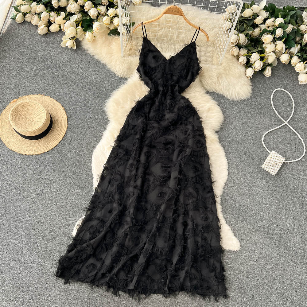 VAKKV Cute A line Sleeveless Tassel Dress Beach Summer Holiday Dress P252