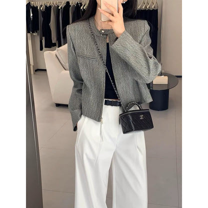 High-end fragrant short jacket women's 2025 new niche celebrity temperament tweed blazer women's clothing