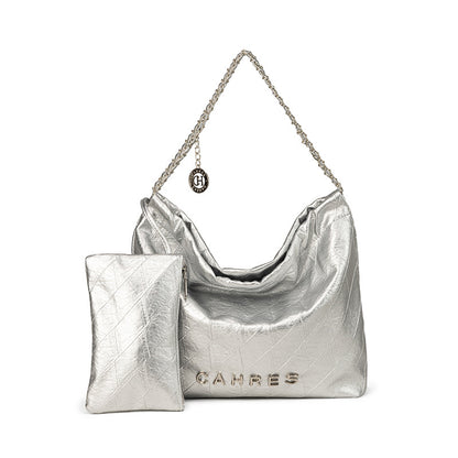 2025 niche design, underarm chain bag, single shoulder mother and child bag, simple soft leather, large-capacity tote bag, commuter women's bag.