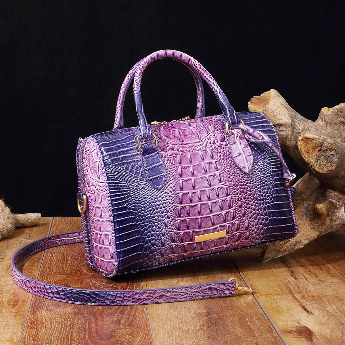 VAKKV New 2025 New  independent station hand-held armpit messenger travel retro women's bag Brahman crocodile pattern
