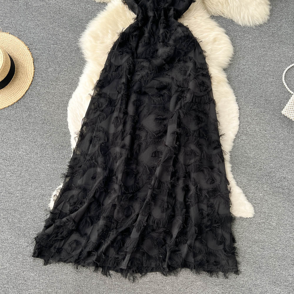 VAKKV Cute A line Sleeveless Tassel Dress Beach Summer Holiday Dress P252