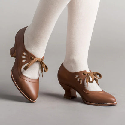 Independent Station Cross-Border Foreign Trade  Spring HOTan and NEWn New Hollow High Heel Lace-up plus Size Women's Casual Shoes
