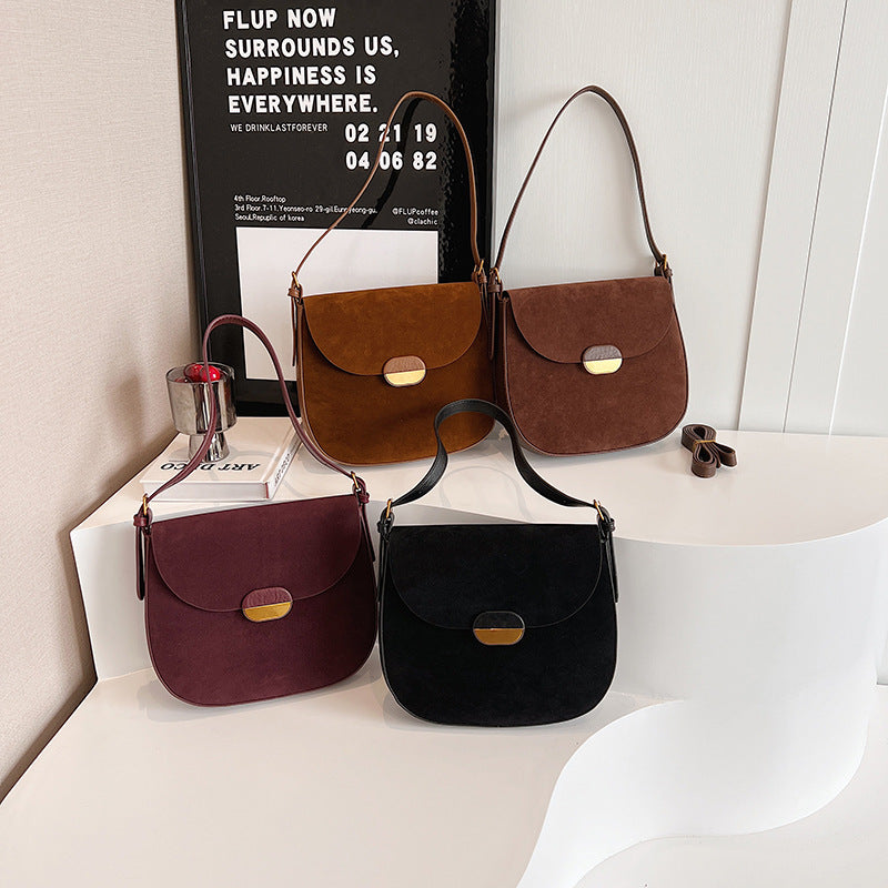 VAKKV 2025 Bags Women's popular Autumn and Winter Trendy Fashion Popular Versatile Large Capacity Commuter One Shoulder Oblique Span Saddle Bag