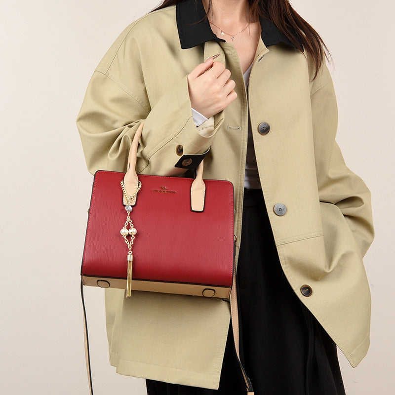 2025 Women's handbag fashionable and simple large-capacity bag  new middle-aged mother bag versatile commuter handbag