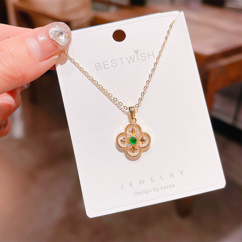 18K Thick Gold Color Retaining Quality Affordable Luxury Style Pearl Shell Necklace Korean Style Affordable Luxury Fashion High-Grade Clavicle Necklace