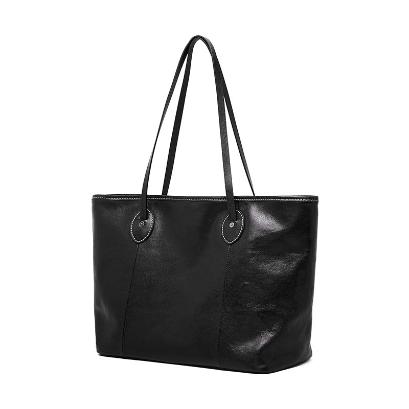 2025 Commuter big bag  autumn and winter new first-layer cowhide versatile women's bag shoulder tote bag fashion underarm bag