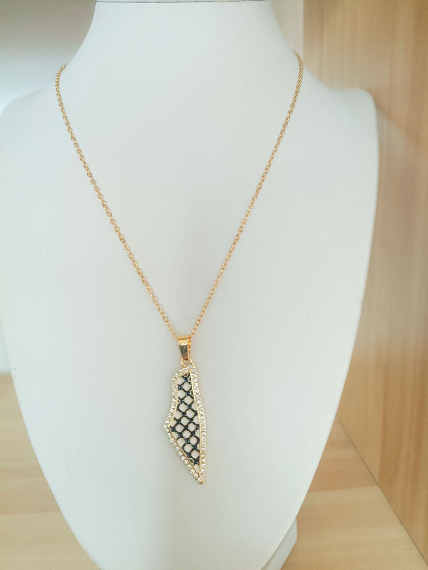 Cross-Border Hot Selling Stainless Steel Chain Furnace Vacuum Degree 18K Arab Land Gallery Fiya Necklace Palestine