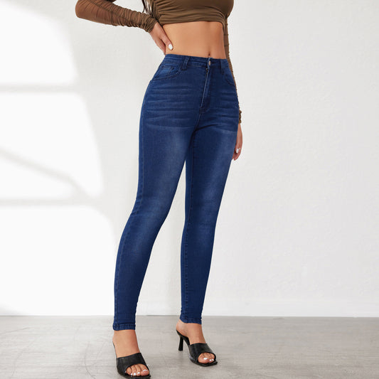 VAKKV popular spring direct supply New 2025 style street Spice Girl high elastic small feet hip lift women's jeans spot
